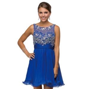 Dancing queen royal blue beaded formal dress
